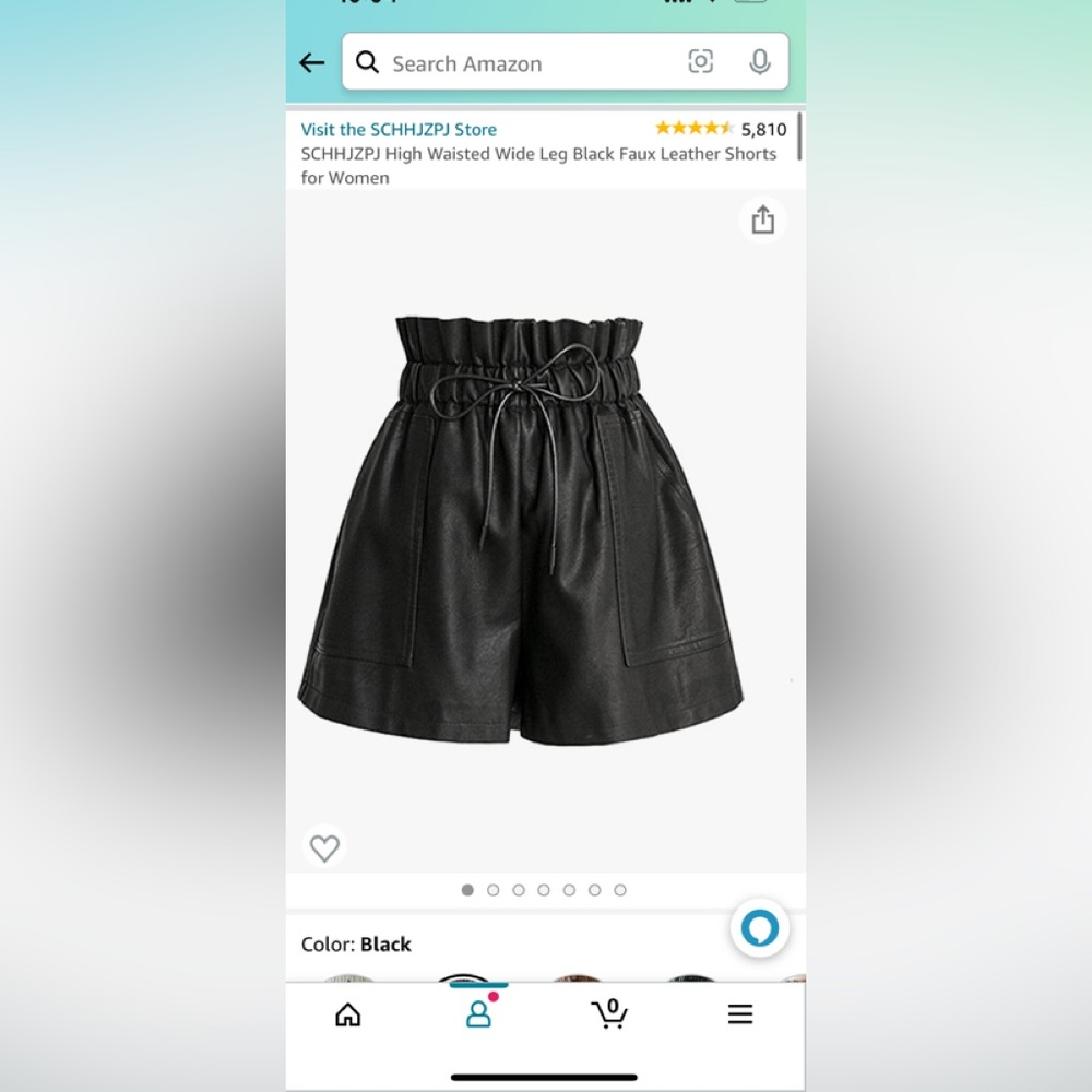 Faux leather shorts size M